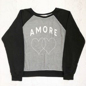 Wildfox Couture Black & Gray Amore Sweatshirt L